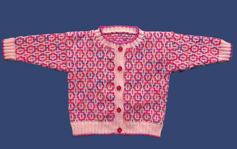 Two colour slip cardi